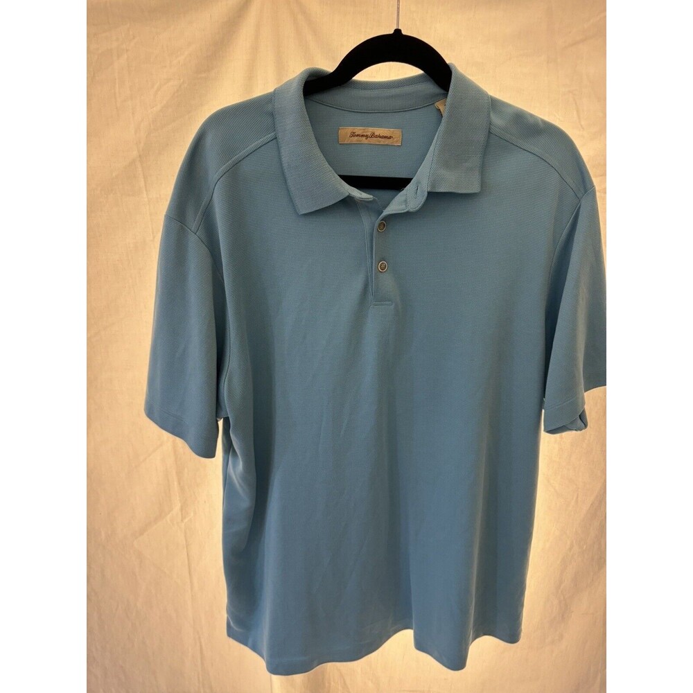 Tommy Bahama Mens‎ Blue Polo Size XL Short Sleeve 3 Button